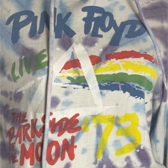 Pink Floyd 73 Dark Side Of The Moon Tie-Dye Hoodie Small Hippie - Picture 6 of 6